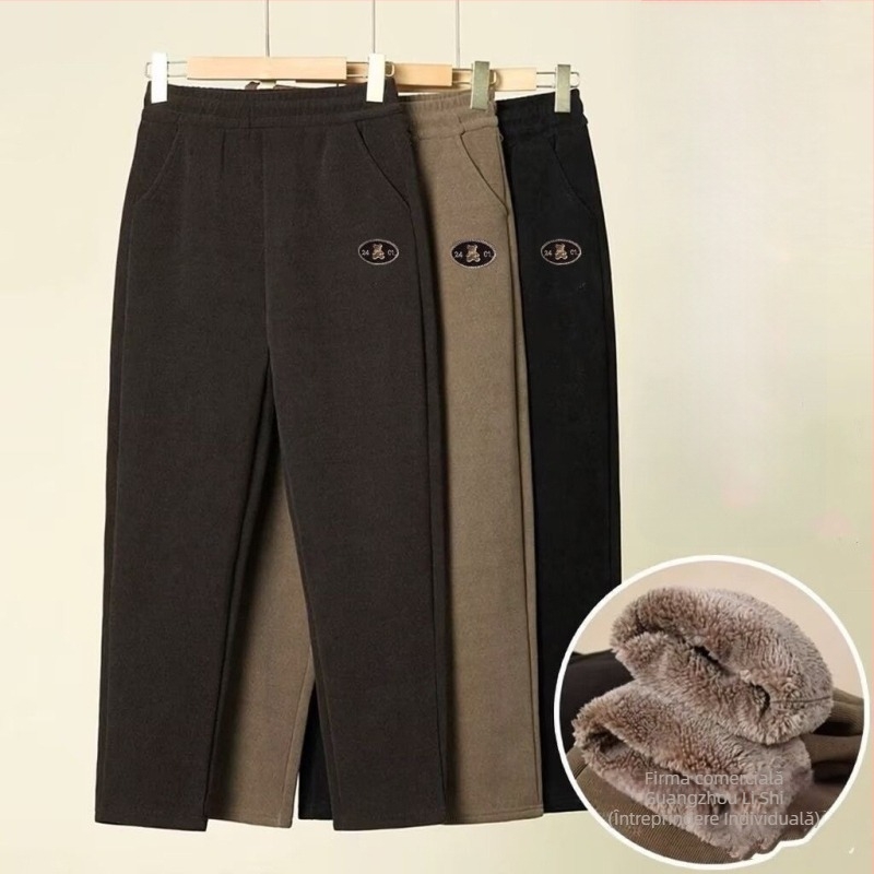 Pantaloni corduroy cu căptușeală pentru iarnă, pentru femei în vârstă, stil haarem.