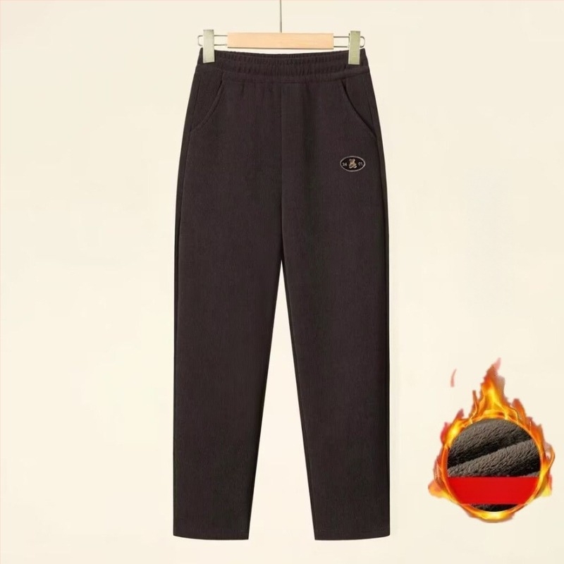 Pantaloni corduroy cu căptușeală pentru iarnă, pentru femei în vârstă, stil haarem.