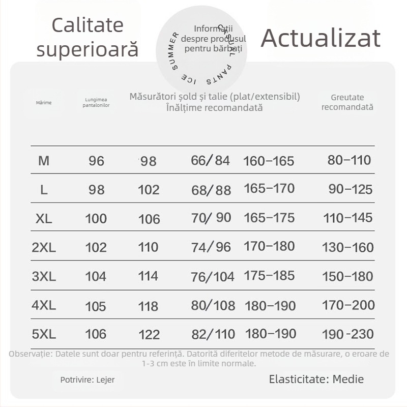 Pantaloni casual din bumbac pentru bărbați, croială lejeră, talie înaltă, respirabili și absorbanti de umezeală