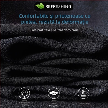 Pantaloni casual bărbați drepti, talie medie, fermoar, amestec poliester, elasticitate medie