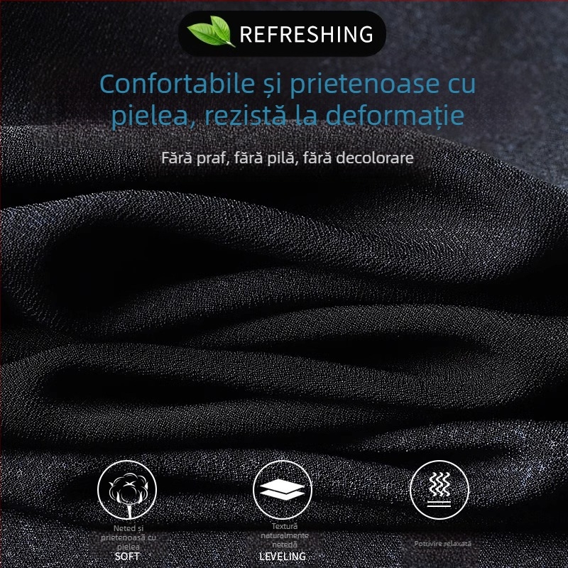 Pantaloni casual bărbați drepti, talie medie, fermoar, amestec poliester, elasticitate medie