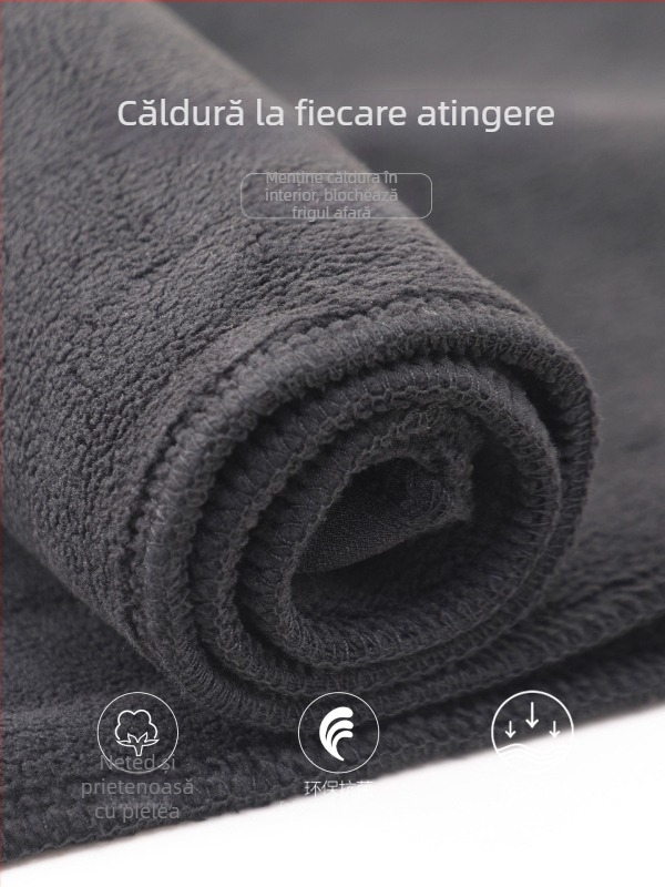 Pantaloni de iarnă cu fleece pentru femei în vârstă, talie înaltă, croială dreaptă, casual (Iarna 2025; poliester >95%; micro-elasticitate)