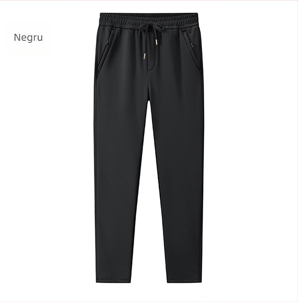 Pantaloni sport casual - Nylon-Spandex 88/12, căptușeală fleece, elasticitate ridicată, talie medie, croială largă