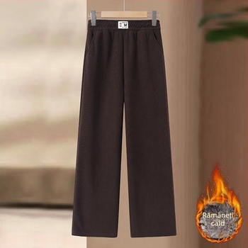 Pantaloni largi pentru femei, poliester 90-95%, croială lejeră, stil office elegant, microelasticitate