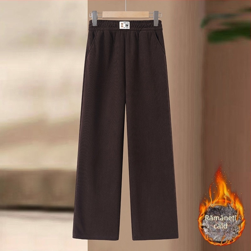 Pantaloni largi pentru femei, poliester 90-95%, croială lejeră, stil office elegant, microelasticitate