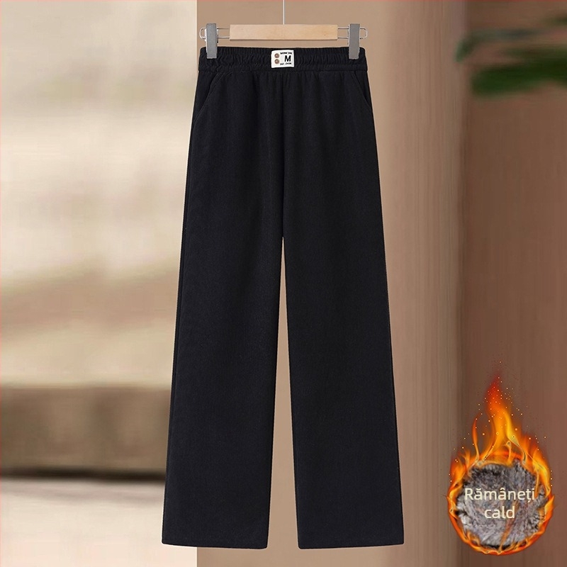 Pantaloni largi pentru femei, poliester 90-95%, croială lejeră, stil office elegant, microelasticitate