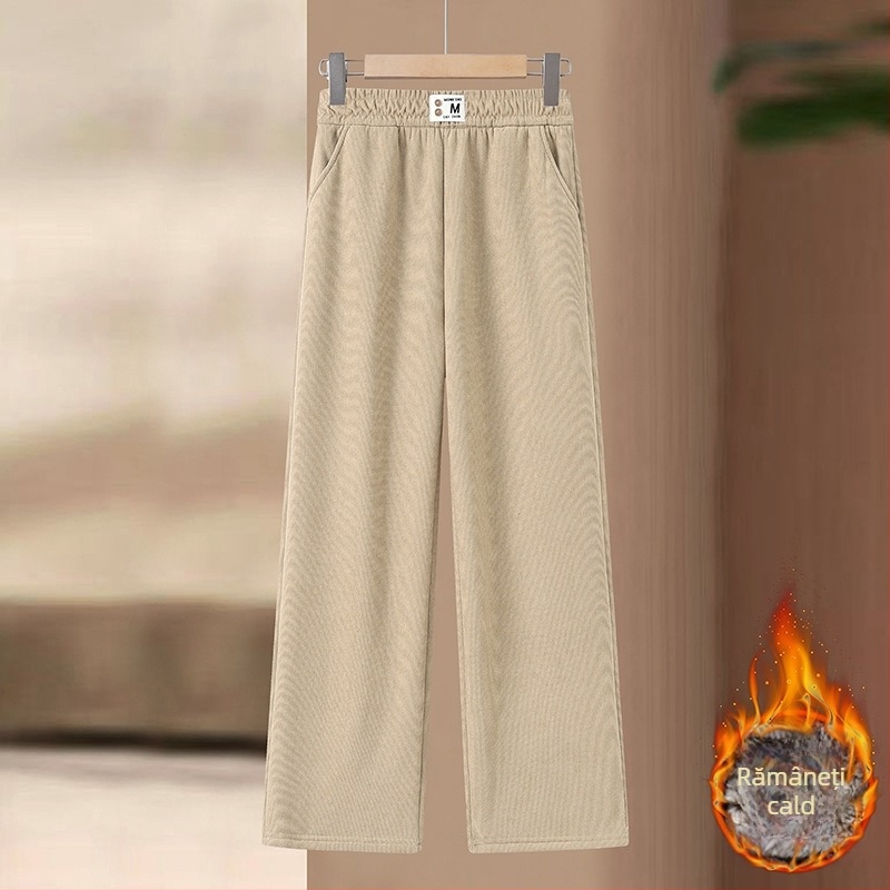 Pantaloni largi pentru femei, poliester 90-95%, croială lejeră, stil office elegant, microelasticitate