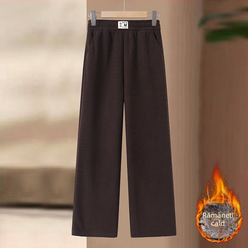 Pantaloni largi pentru femei, poliester 90-95%, croială lejeră, stil office elegant, microelasticitate