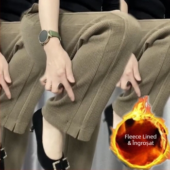 Pantaloni harém din lână, grosime standard, lansare primăvară 2024, pantaloni casual pentru femei