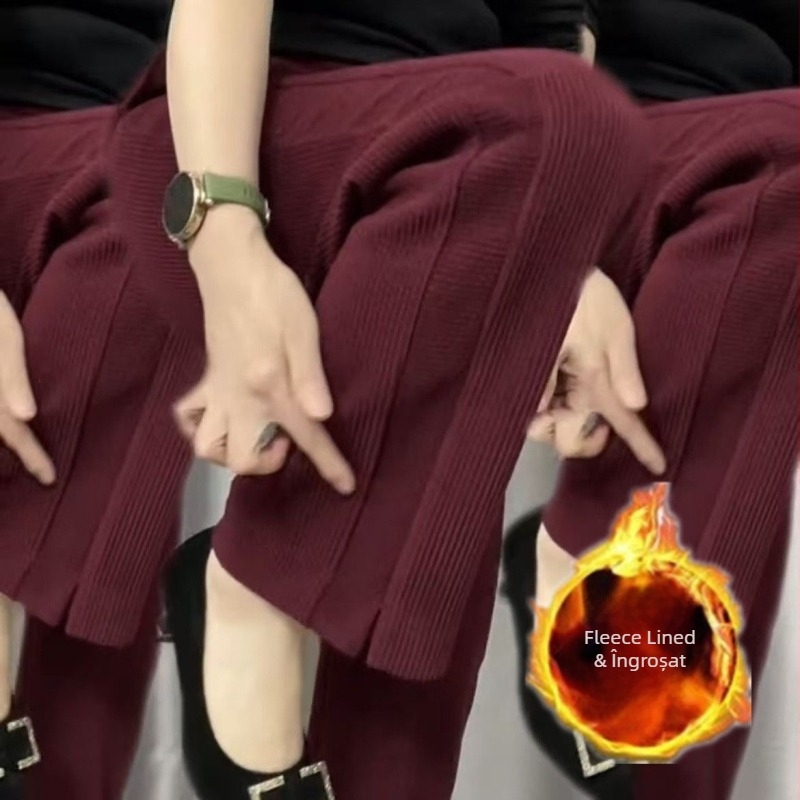 Pantaloni harém din lână, grosime standard, lansare primăvară 2024, pantaloni casual pentru femei