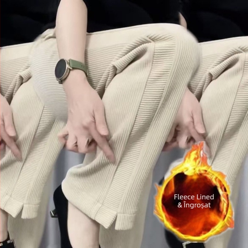 Pantaloni harém din lână, grosime standard, lansare primăvară 2024, pantaloni casual pentru femei