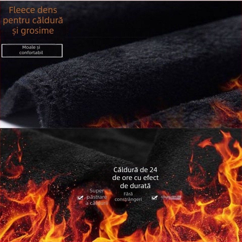 Pantaloni harém din lână, căptușiți cu fleece, pentru iarnă, casual pentru femei