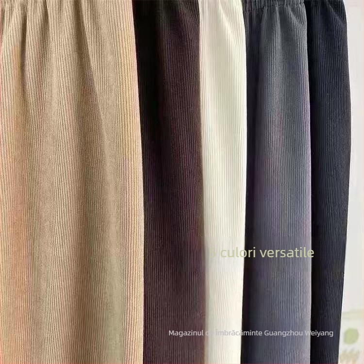 Pantaloni trening de iarnă pentru femei, talie înaltă, croială lejeră, velur Kapok, elasticitate