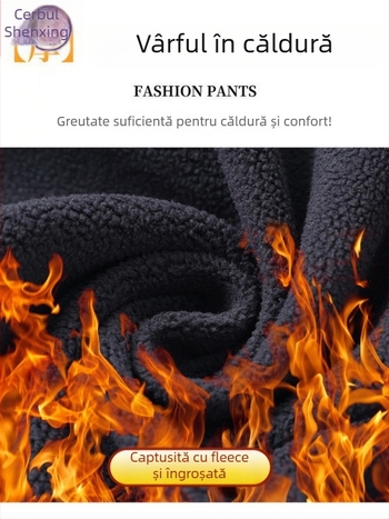 Pantaloni casual pentru femei, drepti, talie înaltă, 90–95% poliester, groși pentru iarnă 2025