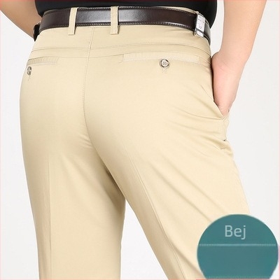 Pantaloni casual bărbați din bumbac, croială conică, talie înaltă, închidere cu fermoar, microelasticitate, detalii la buzunare