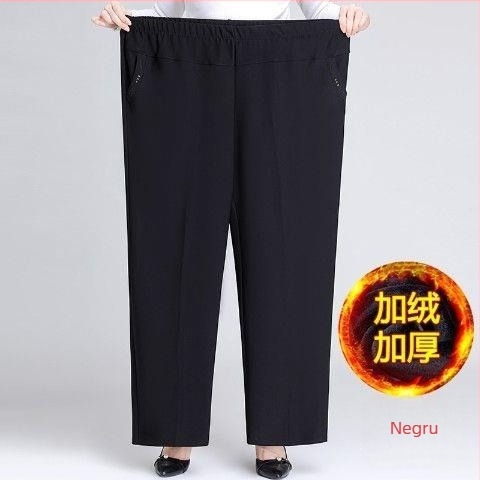 Pantaloni de damă cu talie înaltă, croială dreaptă, culoare solidă, țesătură țesută 70–80% poliester și microfibră sub 30%, casual