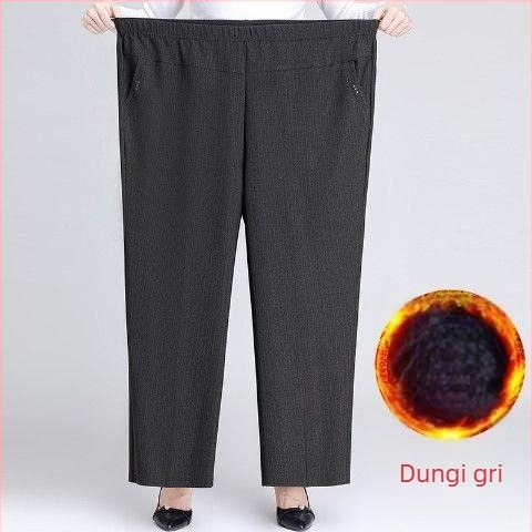 Pantaloni de damă cu talie înaltă, croială dreaptă, culoare solidă, țesătură țesută 70–80% poliester și microfibră sub 30%, casual