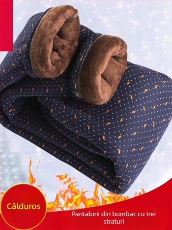 Pantaloni femei cu croială lejeră, poliester gros pentru iarnă, sezonul 2025, >95% poliester, grosime: mare