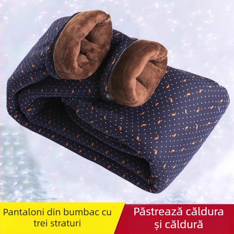 Pantaloni femei cu croială lejeră, poliester gros pentru iarnă, sezonul 2025, >95% poliester, grosime: mare