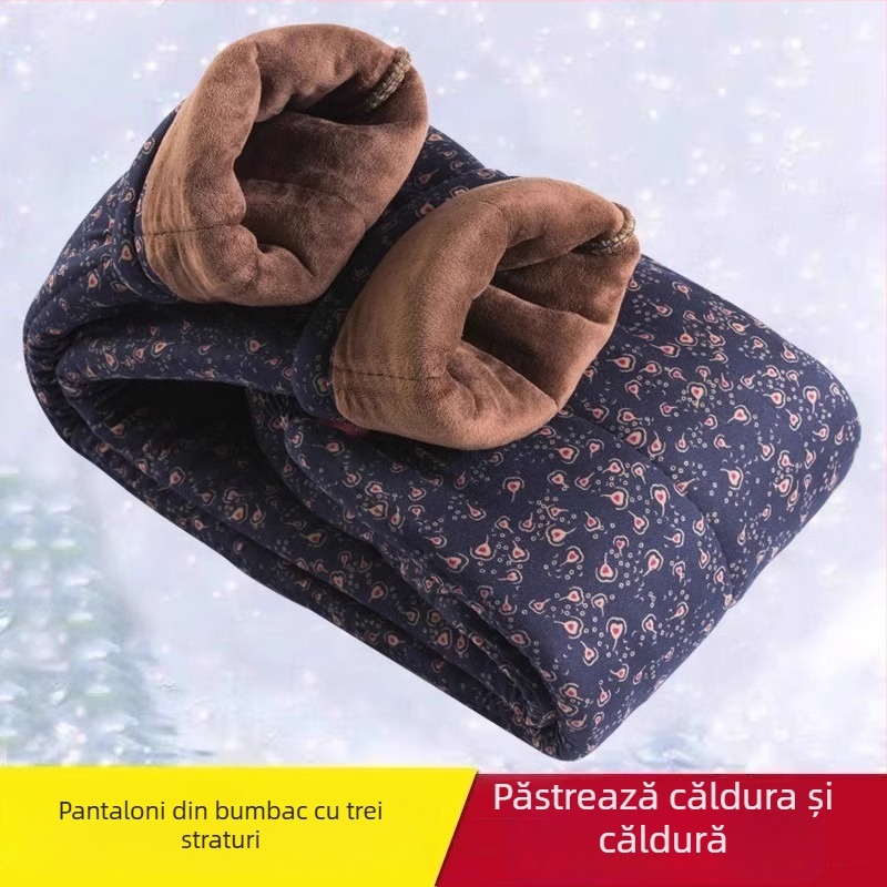 Pantaloni femei cu croială lejeră, poliester gros pentru iarnă, sezonul 2025, >95% poliester, grosime: mare