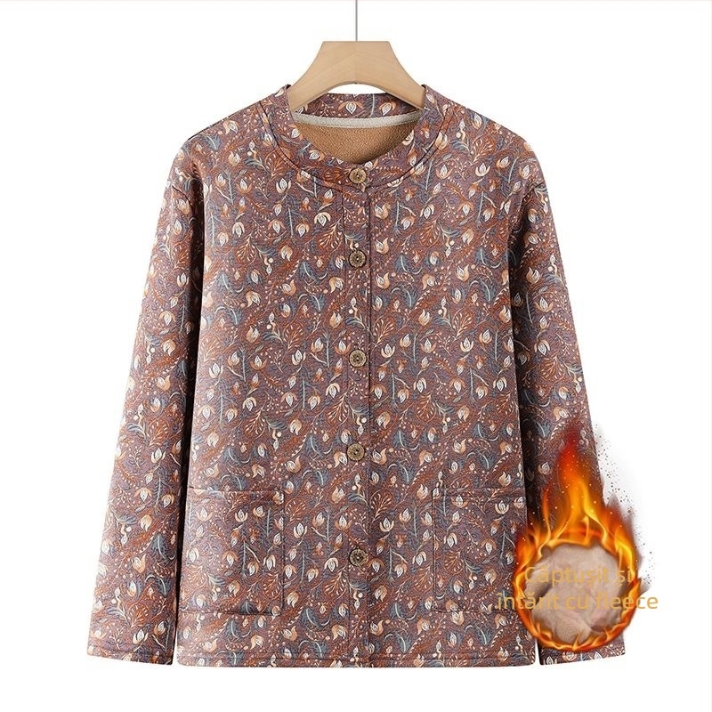 Set cardigan și pantaloni largi cu talie înaltă – Derong poliester cu căptușeală fleece; țesătură extra groasă 351–400 g/m²; căptușire 91–95%; toamnă/iarnă