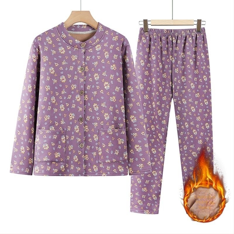 Set cardigan și pantaloni largi cu talie înaltă – Derong poliester cu căptușeală fleece; țesătură extra groasă 351–400 g/m²; căptușire 91–95%; toamnă/iarnă