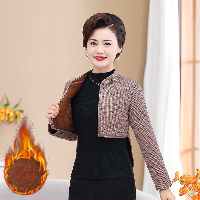 Vesta încălzită, căptușită cu fleece pentru protecția brațelor și umerilor, pentru femei, iarna 2025, imprimeu floral, lungime scurtă 40–50 cm, fără călcare