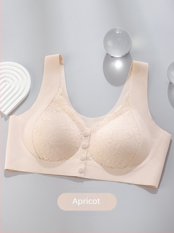 Sutien de alăptare în stil vestă, fără cusături, închidere frontală cu nasturi, respirabil, cupă 3/4 cu burete