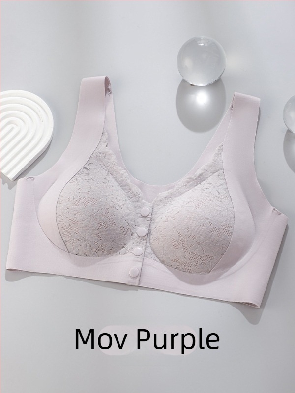 Sutien de alăptare în stil vestă, fără cusături, închidere frontală cu nasturi, respirabil, cupă 3/4 cu burete