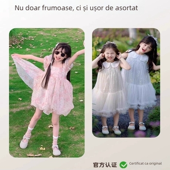 Pantofi pentru fete cu fundă cristalină, vârf dreptunghiular, închidere Velcro, talpă EVA, pentru copii 4–16 ani, toamnă 2025