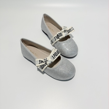 Pantofi balerini pentru fete, slip-on, talpă moale antiderapantă, partea superioară din super fiber, branț PU, stil coreean