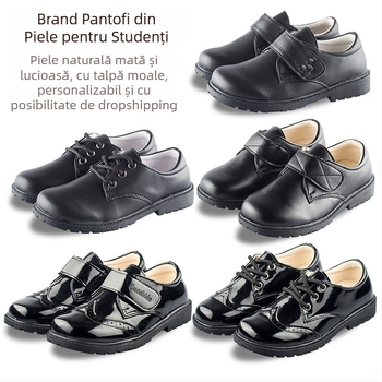 Pantofi platformă pentru băieți, partea superioară PU, închidere Velcro, branț din piele artificială, talpă din cauciuc