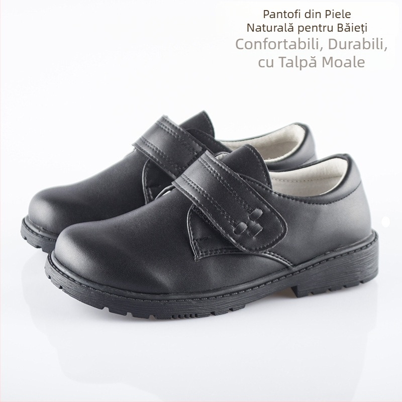 Pantofi platformă pentru băieți, partea superioară PU, închidere Velcro, branț din piele artificială, talpă din cauciuc