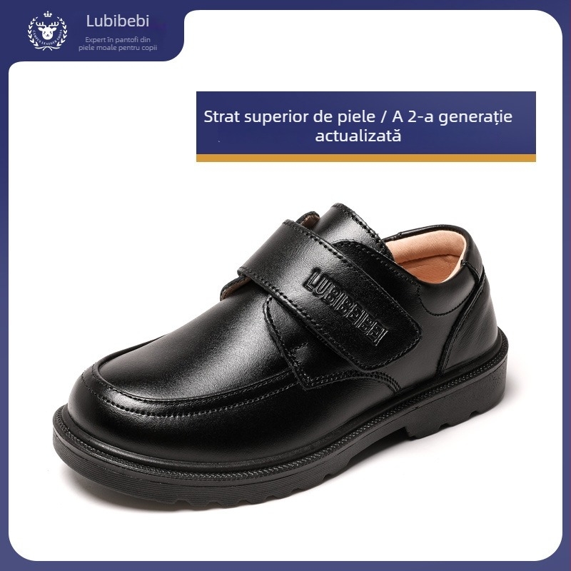 Pantofi din piele pentru copii, cu talpă moale, stil coreean, partea superioară din piele de vită de primă calitate, talpă PU, pentru băieți