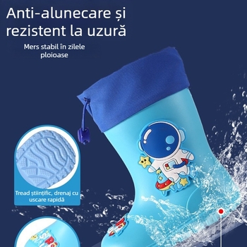 Ghete de ploaie pentru copii, pentru băieți, impermeabile, antiderapante, cu guler elastic, 1–9 ani.