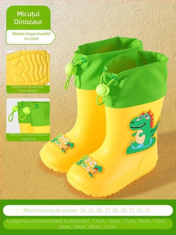 Ghete de ploaie pentru copii, pentru băieți, impermeabile, antiderapante, cu guler elastic, 1–9 ani.