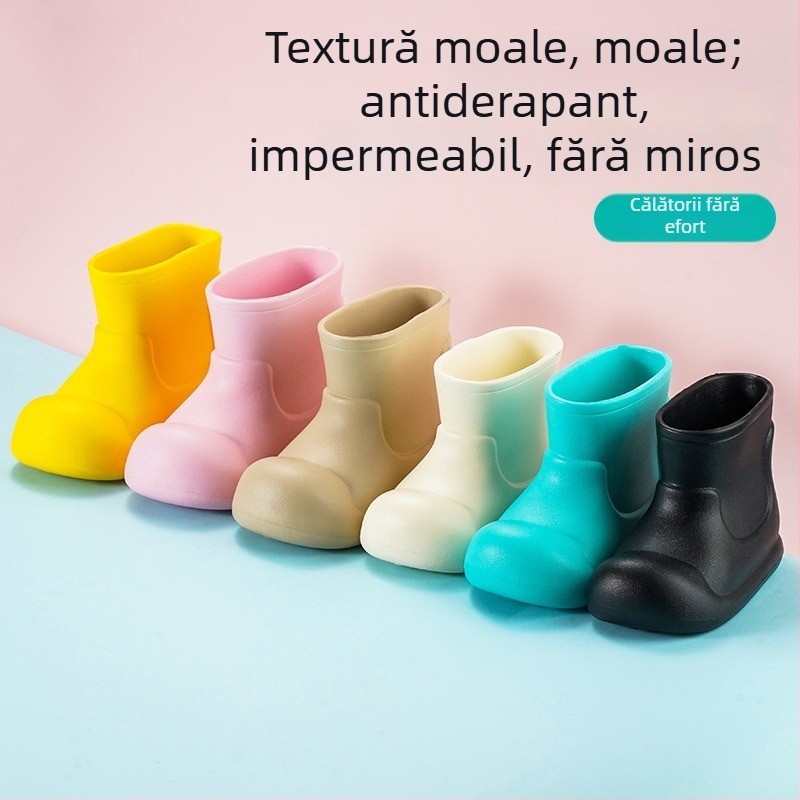 Ghete de ploaie pentru copii din EVA, în culori macarons, impermeabile