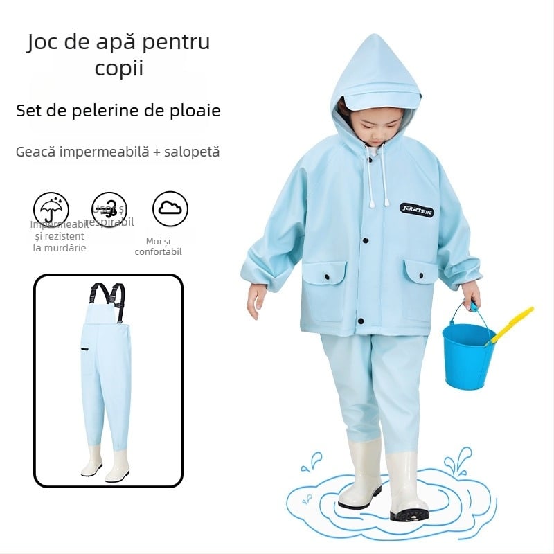Costum impermeabil pentru copii pentru joacă în apă – uscare rapidă, respirabil, rezistent la vânt, durabil
