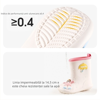 Happy Mary Ghete de ploaie pentru copii, EVA partea superioară, gambă medie, imprimeu cartoon