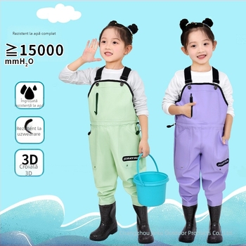 Pantaloni pentru copii impermeabili pentru plajă și mare, material PVC, respirabili, impermeabili, rezistenți vânt, unisex, potriviți pentru toate anotimpurile