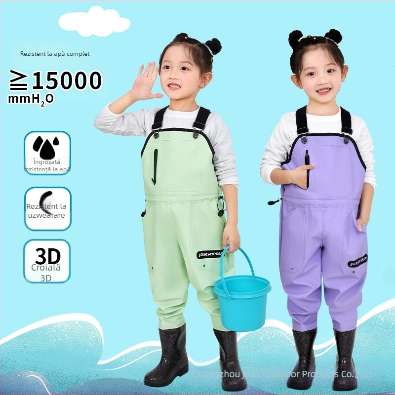 Pantaloni pentru copii impermeabili pentru plajă și mare, material PVC, respirabili, impermeabili, rezistenți vânt, unisex, potriviți pentru toate anotimpurile