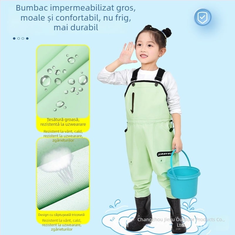 Pantaloni pentru copii impermeabili pentru plajă și mare, material PVC, respirabili, impermeabili, rezistenți vânt, unisex, potriviți pentru toate anotimpurile