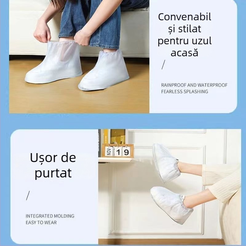 Huse de ploaie pentru pantofi din PVC, de unică folosință, îngroșate, pentru bărbați, femei, adulți și copii — utilizare în interior și exterior, portabile