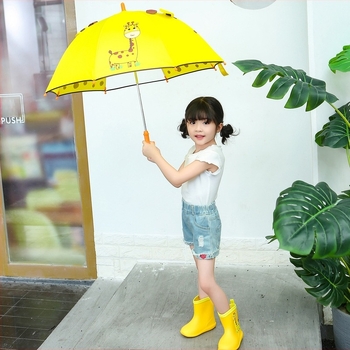 Set copii cizme de ploaie, umbrelă și pantofi de apă, model desen animat, partea superioară PVC, toc mic, pentru toate sezoanele