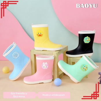 Ghete de ploaie pentru copii, ușoare, talpă antiderapantă, partea superioară din PVC, unisex, pentru vârste între 4 și 16 ani, modele: rață, iepure, elefant, dinozaur