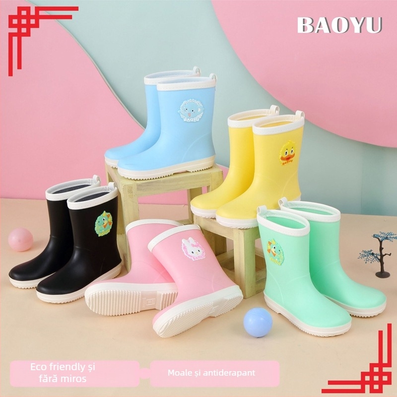 Ghete de ploaie pentru copii, ușoare, talpă antiderapantă, partea superioară din PVC, unisex, pentru vârste între 4 și 16 ani, modele: rață, iepure, elefant, dinozaur