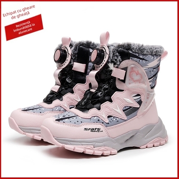Ghete pentru copii de gleznă, din piele microfibră, unisex, stil leisure, vârste 4–12 ani.