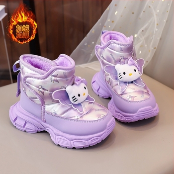 Botosei de copii până la gleznă, partea superioară din piele microfibră și talpă din cauciuc, pentru vârstele 4–12 ani, sezon iarnă-toamnă, Winter 2025