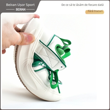 Pantofi copii Daddy Shoes, ușori, vamp din piele de vită în două straturi, talpă EVA, închidere Velcro, potriviți pentru 4–12 ani