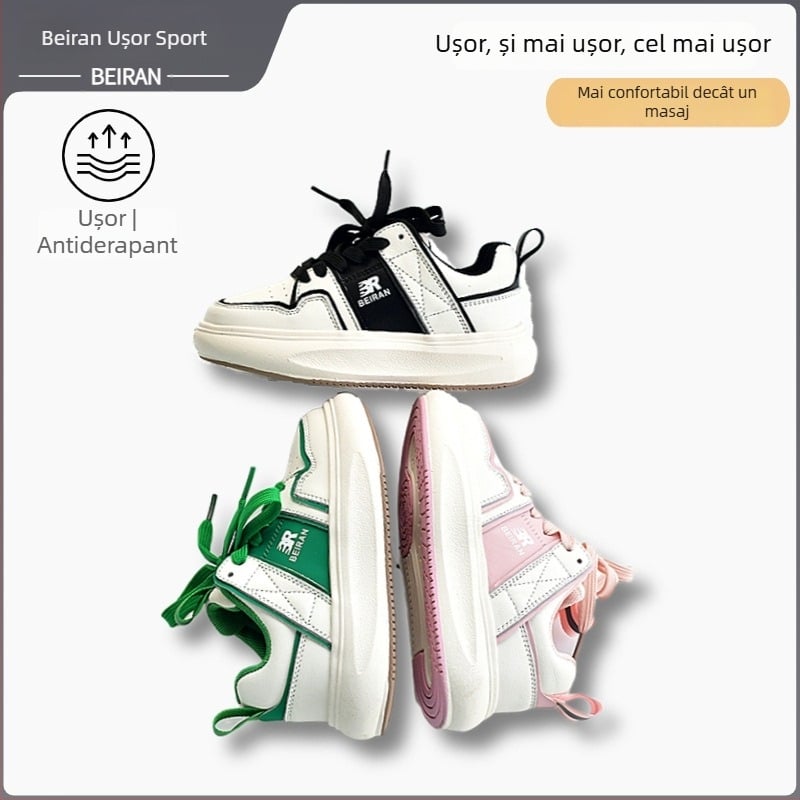 Pantofi copii Daddy Shoes, ușori, vamp din piele de vită în două straturi, talpă EVA, închidere Velcro, potriviți pentru 4–12 ani